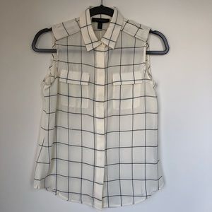 SOLD. Banana Republic Windowpane Sleeveless Top